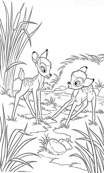 kolorowanka Bambi malowanka do wydruku Disney z bajki dla dzieci nr 16